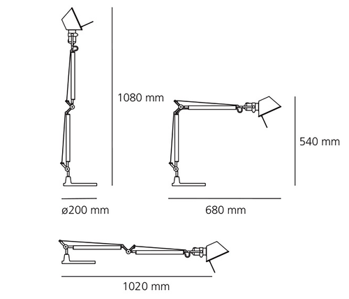 Artemide Tolomeo Mini Table LED Schreibtischleuchte Aluminium