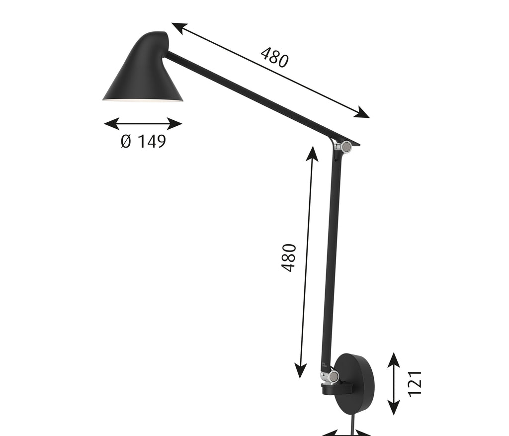 Louis Poulsen NJP Wandleuchte LED langer Arm