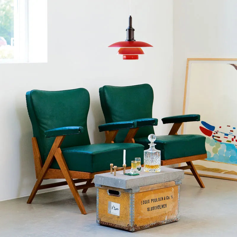 PH 3½-3 Pendelleuchte, Rot von Poul Henningsen