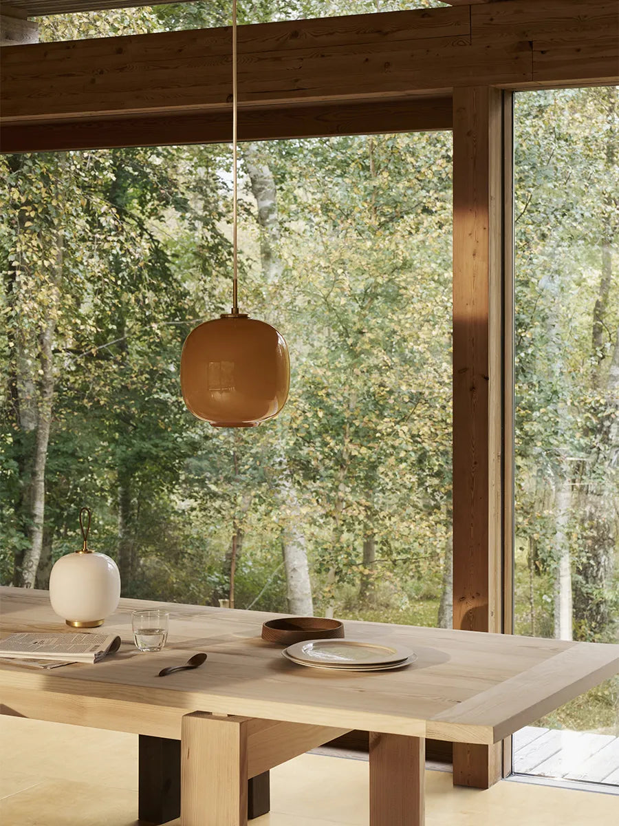 VL45 Radiohus Pendelleuchte 250, Amber von Louis Poulsen