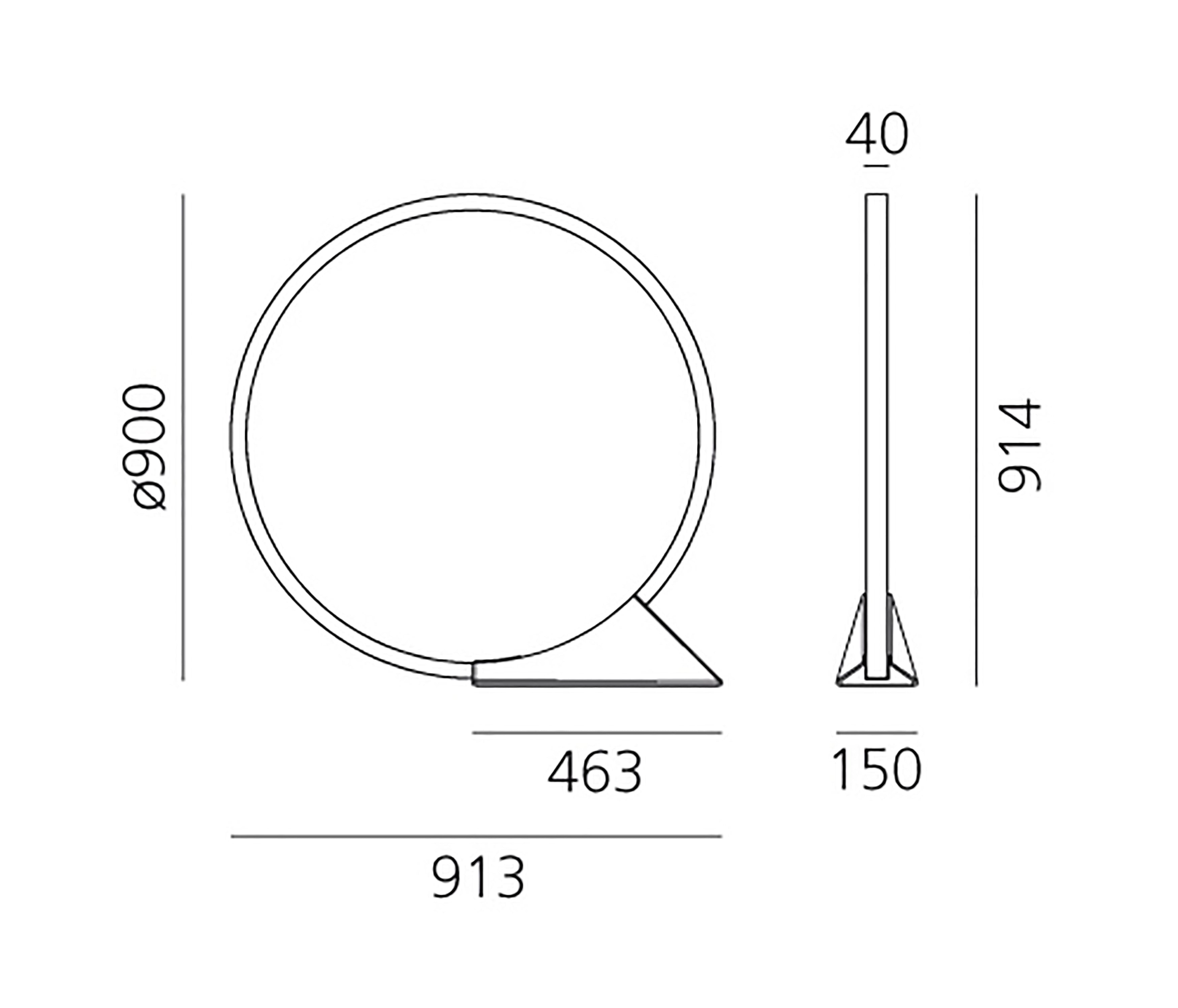 Artemide "O" Bodenleuchte LED schwarz Ø90 cm